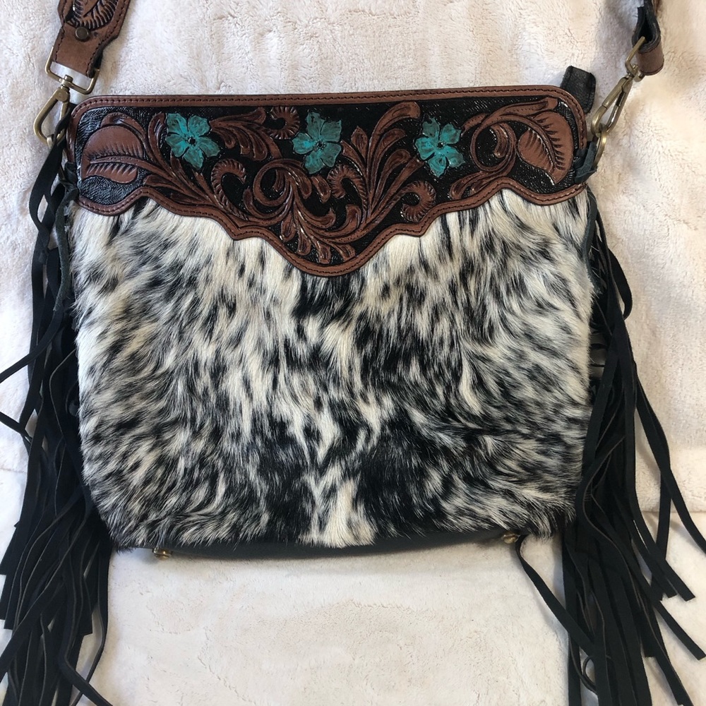 Cowhide crossbody